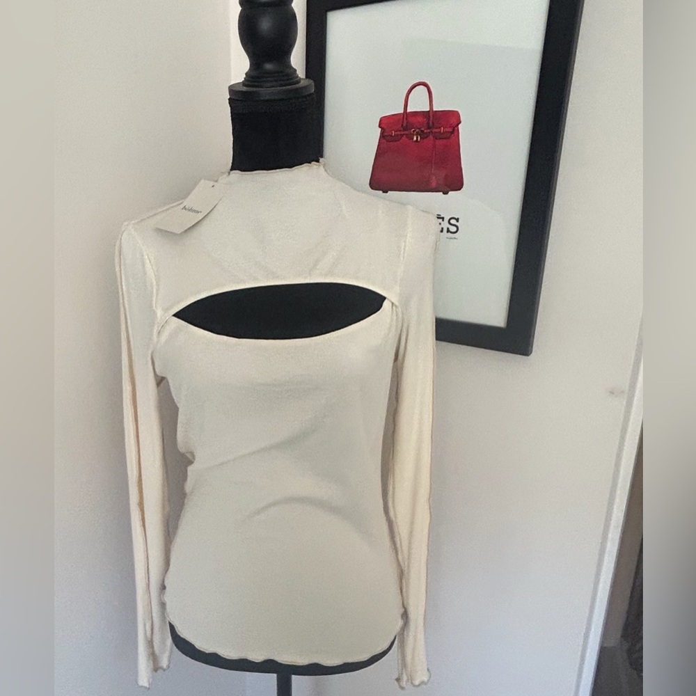 Bohme Cream Cutout Long Sleeve Top